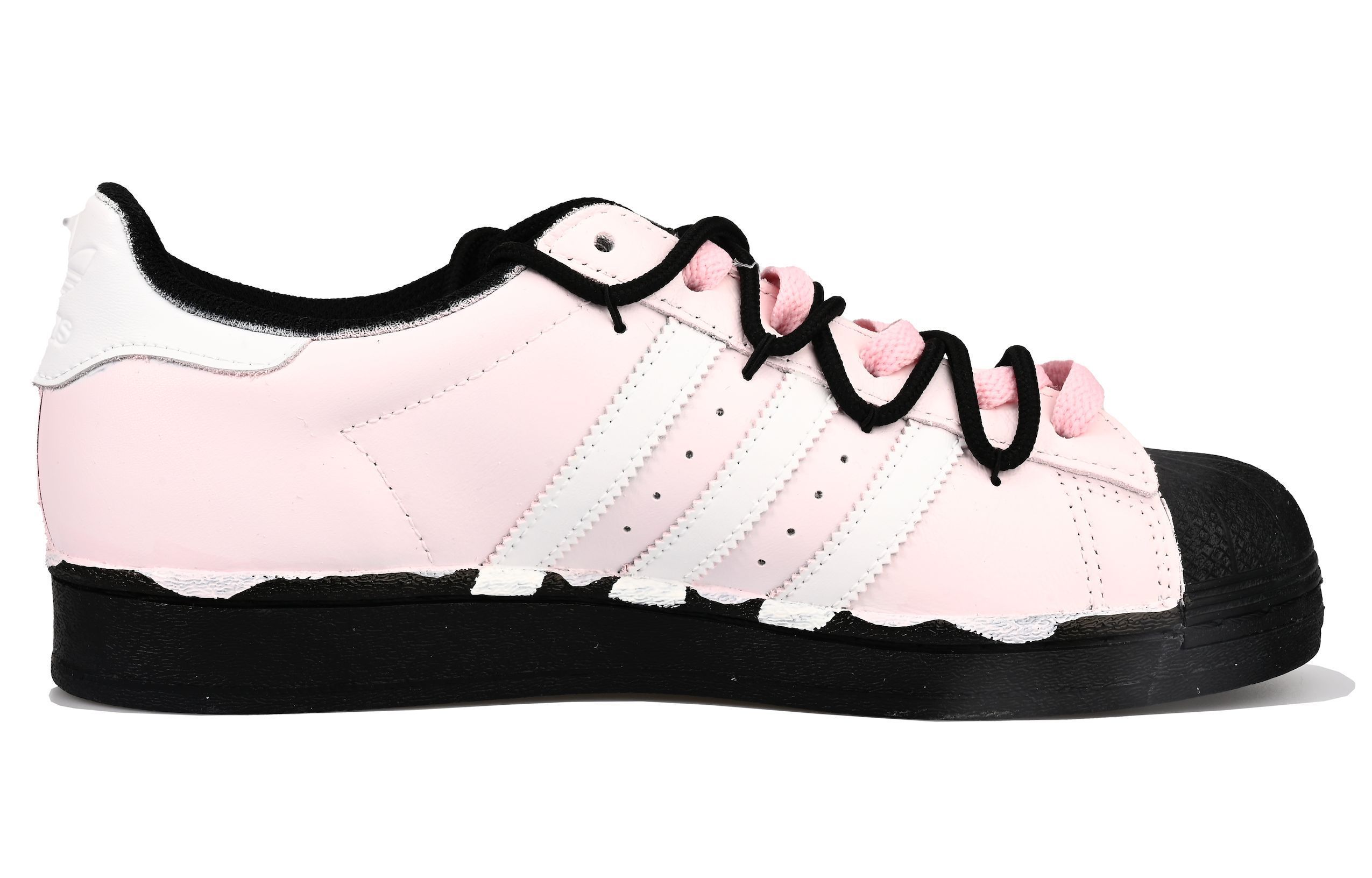 Adidas Originals Детские низкие скейтбордистские кроссовки Superstar 2 Melting Heart Strawberry Vlad, розовые и белые, унисекс — фото 3