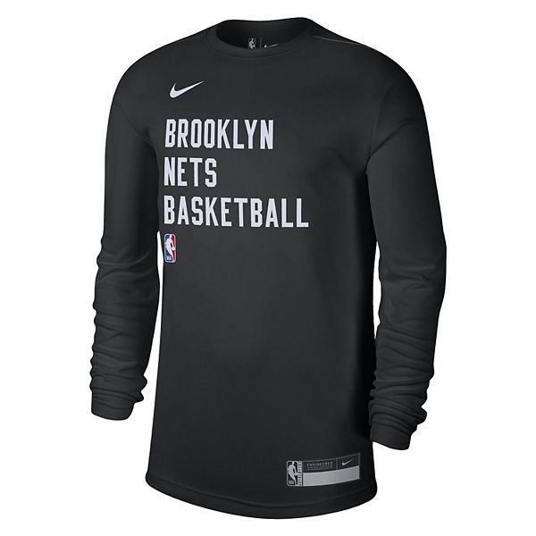 Унисекс черная футболка с длинным рукавом brooklyn nets 2023/24 legend on-court practice Nike — фото 3