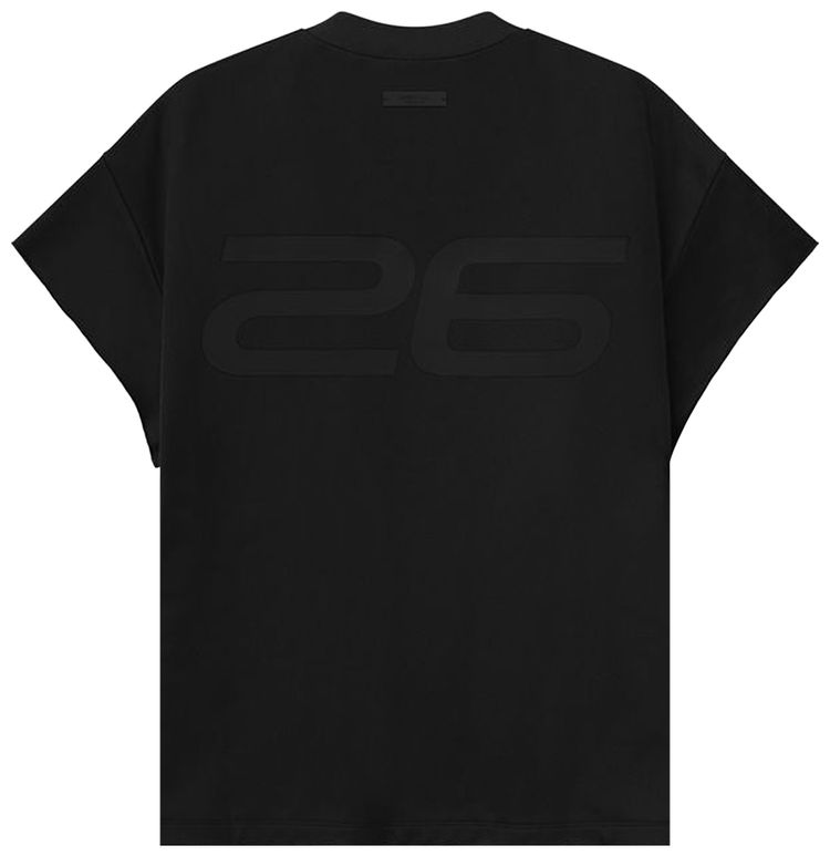 Футболка-борцовка Fear of God Essentials из атласного флиса в стиле 90-х, винтажная, черная — фото 2