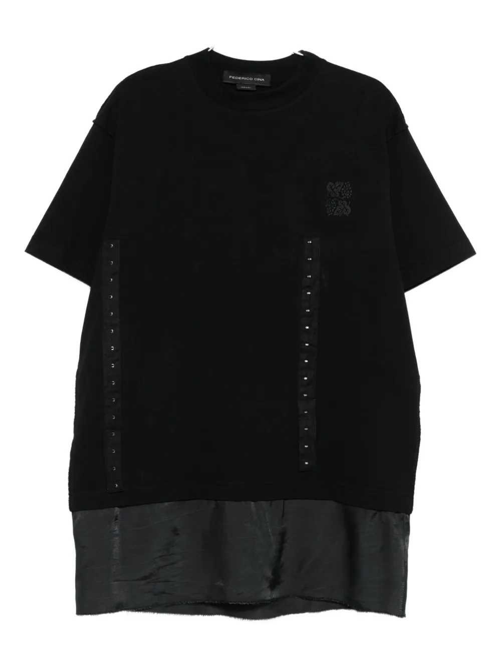 

Платье с украшенными вставками FEDERICO CINA, черный