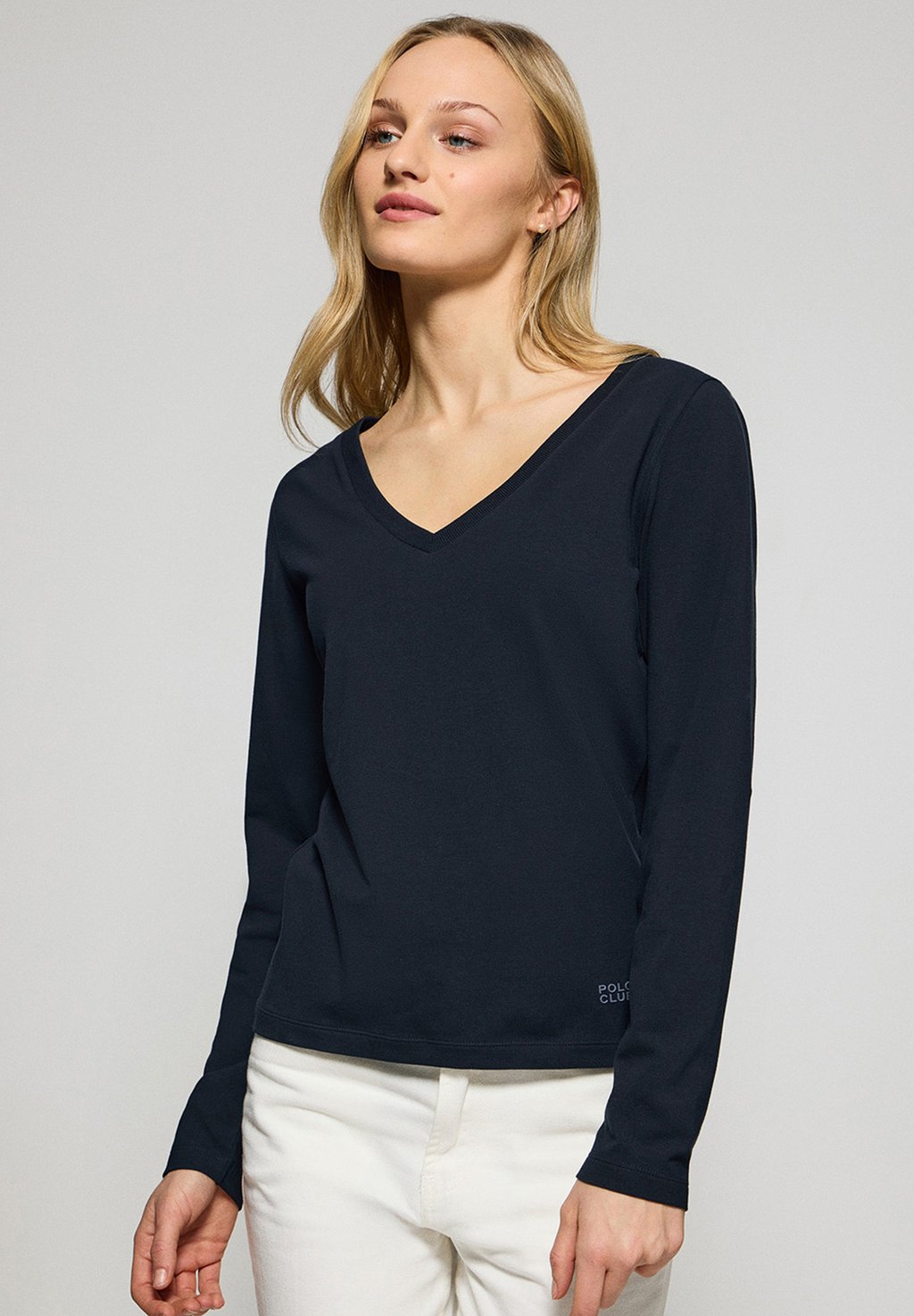 

Топ с длинными рукавами SINGLE V NECK BLOCK TRACY Polo Club, темно-синий