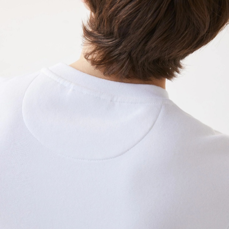 Толстовка Lacoste Мужская хлопковый флис, белый — фото 4
