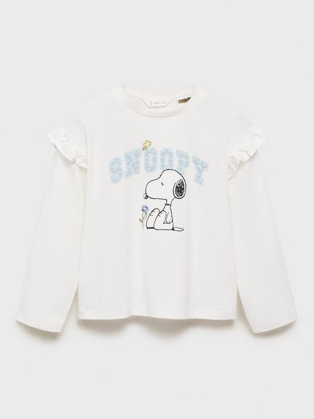 

Детская хлопковая футболка с длинным рукавом Snoopy Mango, Natural White