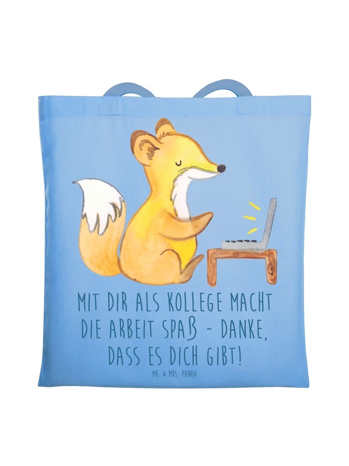 

Сумка Mr. & Mrs. Panda Tragetasche Kollege Freude mit Spruch, небесно-синий