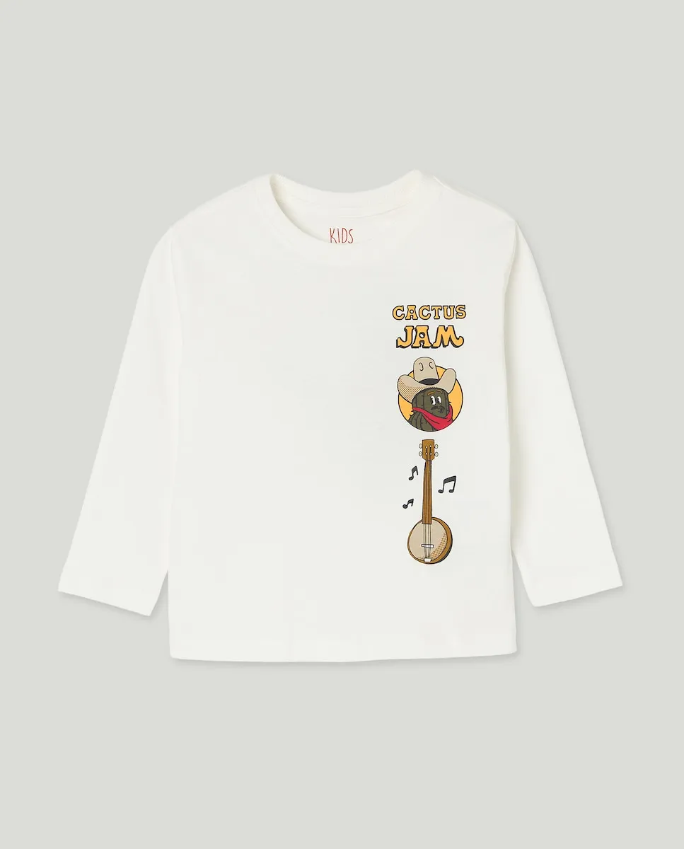 

Детская футболка с длинным рукавом с принтом спереди и на спине Kids El Corte Inglés, белый