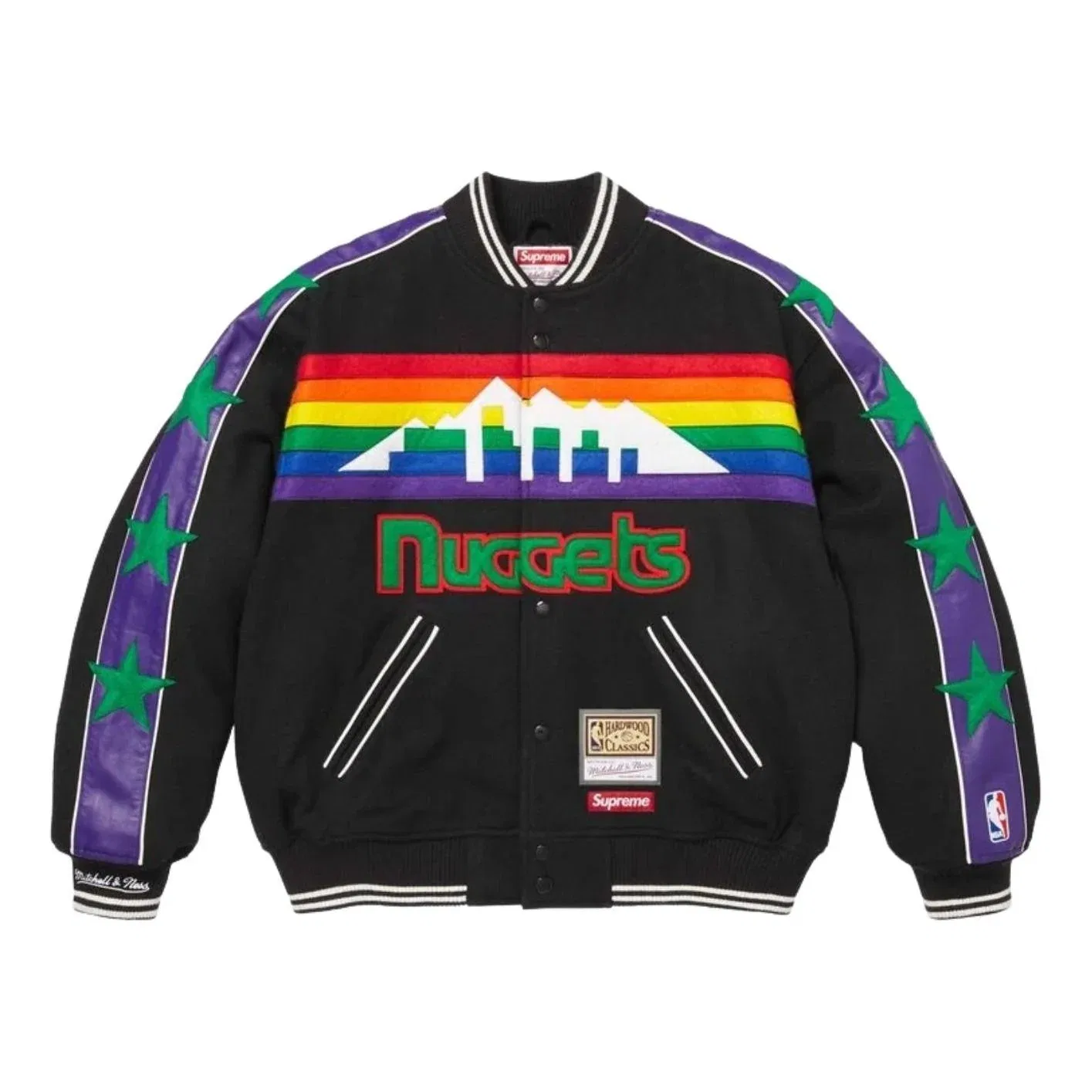Куртка Supreme x Mitchell & Ness Teams Varsity Jacket 'Black' SUP-SS26-281-BLK, черный