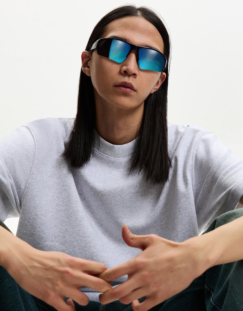 

Поляризованные спортивные солнцезащитные очки Bershka, голубой