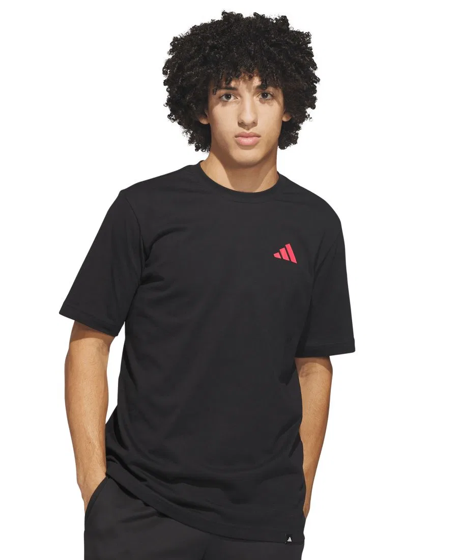 Мужская футболка с графическим принтом "Отдых" adidas, Black — фото 3