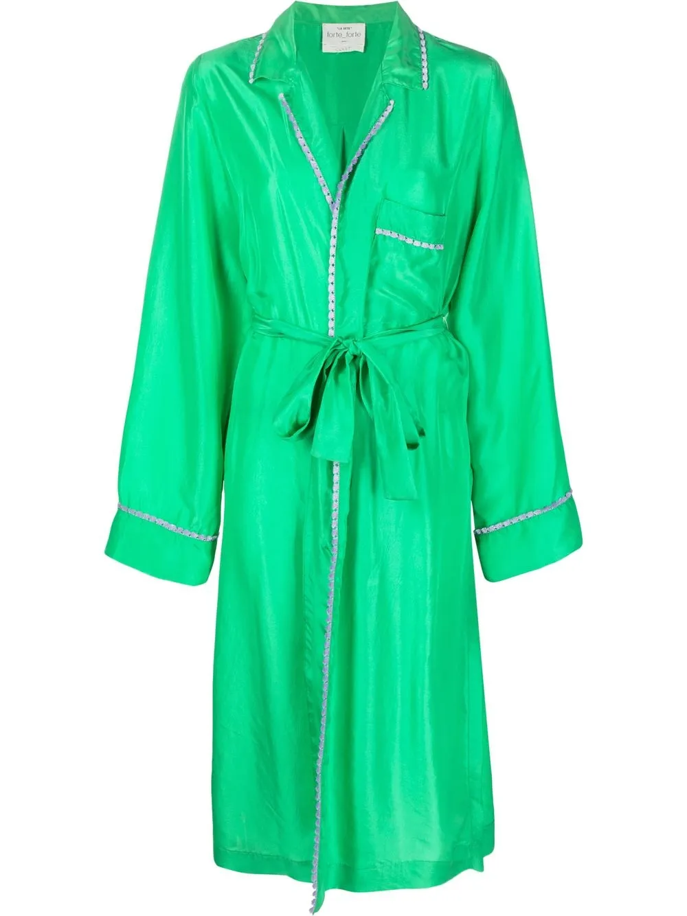 

Шелковое пальто с фестонами Forte Forte, зеленый