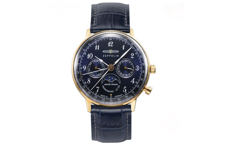 

ZEPPELIN Часы Quartz Movement Women's Watch Watch Black Dial Stainless Steel Case Genuine Leather Strap