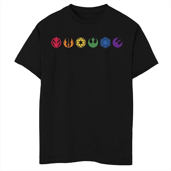 

Футболка с принтом Boys Star Wars Rainbow Icons Licensed Character