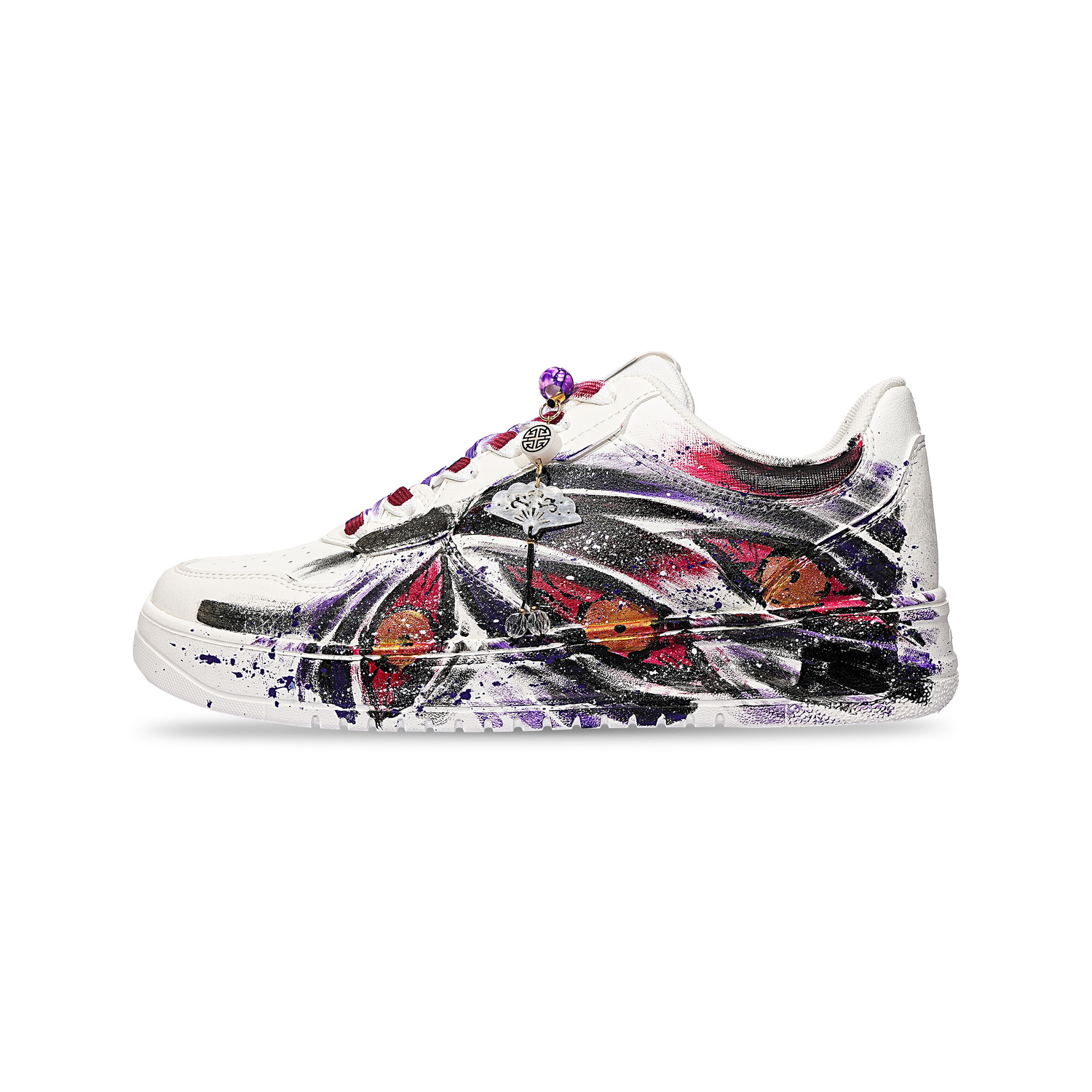 

ANTA Расслабленные нескользящие амортизирующие устойчивые к истиранию низкие кроссовки для скейтбординга Unisex черный фиолетовый