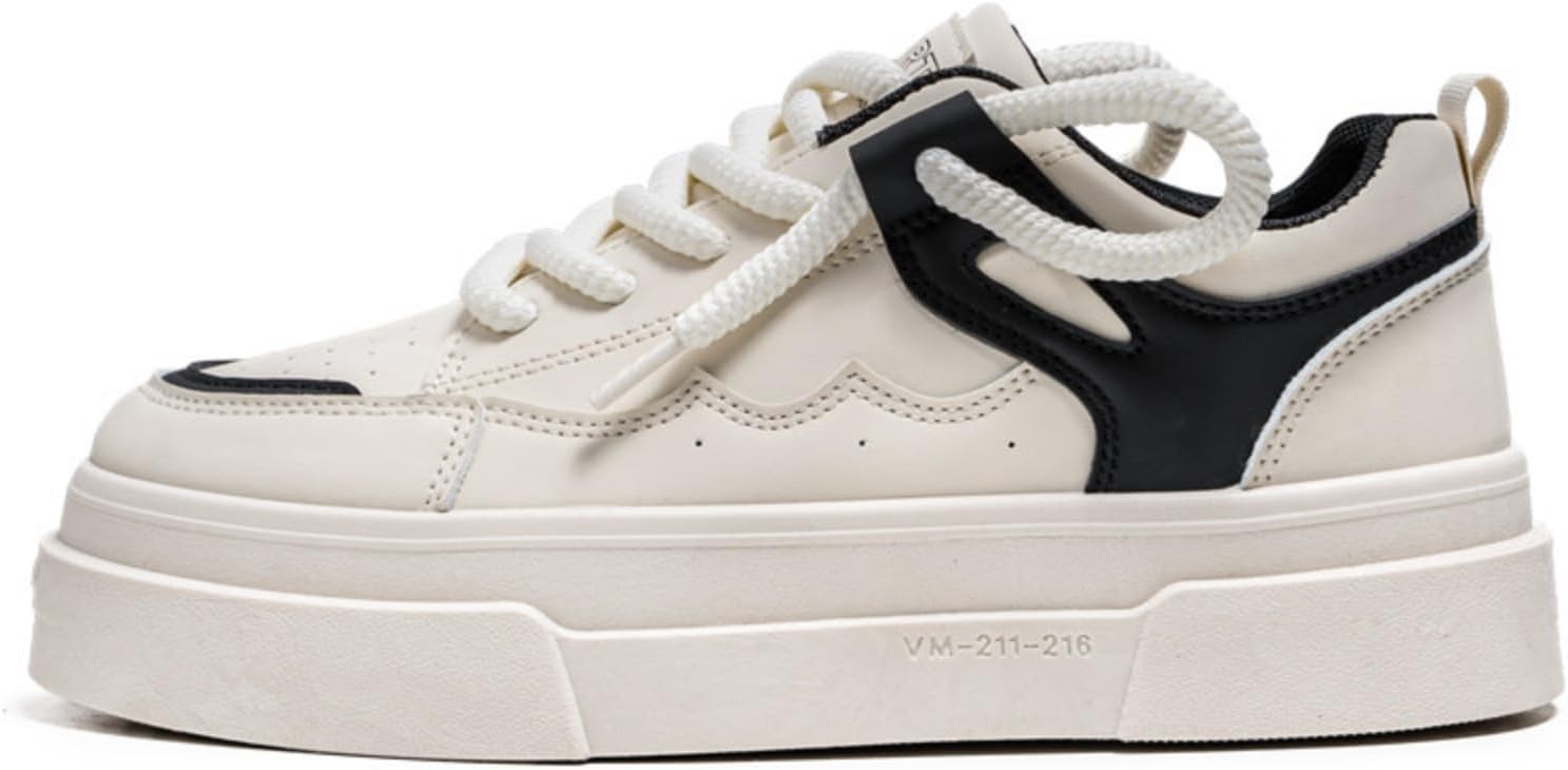 

Мужские стильные платформенные кроссовки с цветными вставками, бежево-красные повседневные обувь с толстой подошвой, модные для ежедневной носки Aokisx