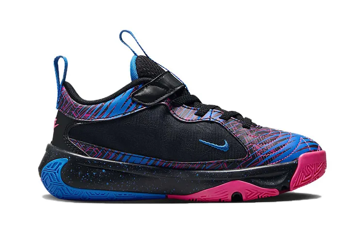 Nike Детские баскетбольные кроссовки Freak 5 Abrasion Resistant низкие черные синие розовые — фото 4