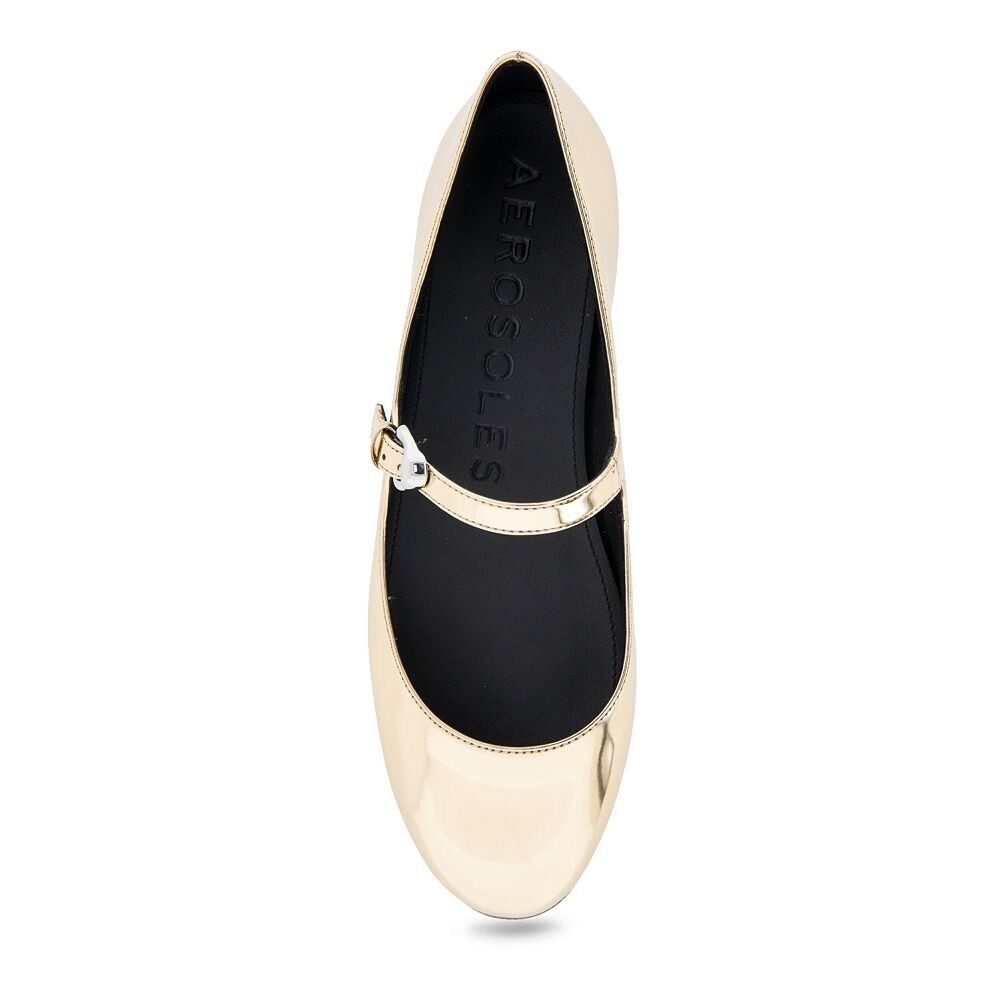 Аэрозоли Perry Женские туфли Мэри Джейн на плоской подошве Aerosoles, цвет Gold Faux Leather — фото 4