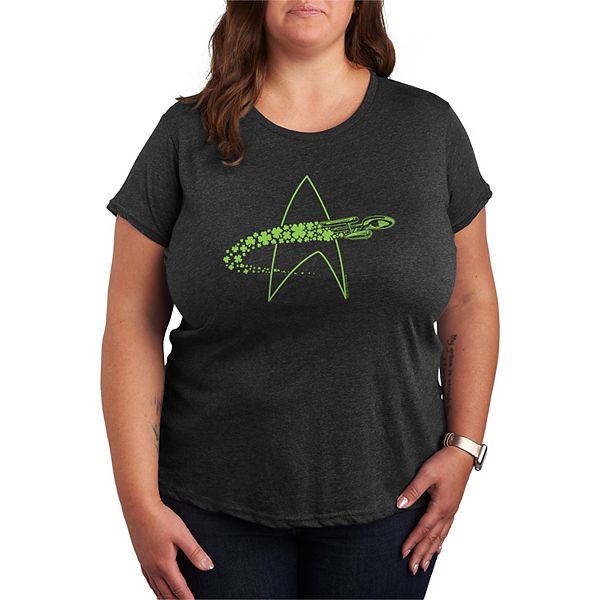 

Футболка Plus size Star Trek USS Enterprise Shamrocks Licensed Character, Heather Charcoal