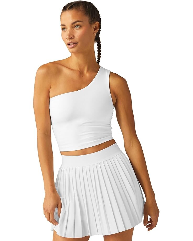 

Топ Beyond Yoga Spacedye The Bold Shoulder Cropped Tank, цвет Cloud White