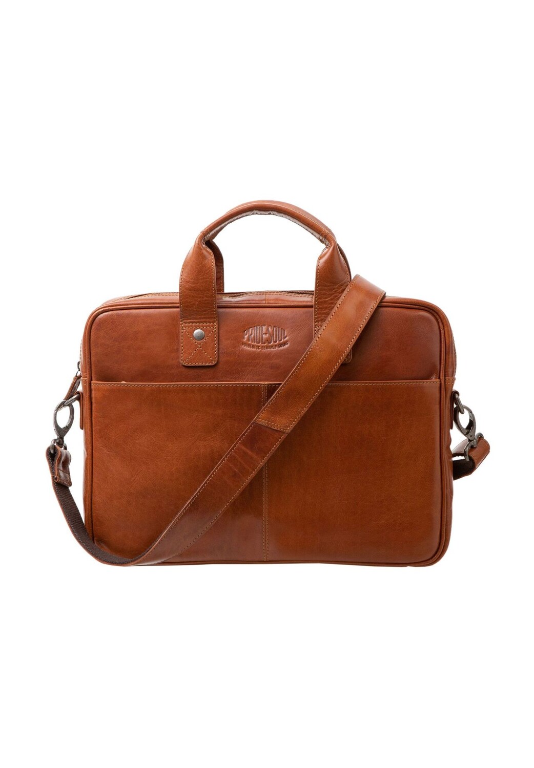 

Портфель-сюрприз кожаный 36 см PRIDE AND SOUL, цвет Cognac