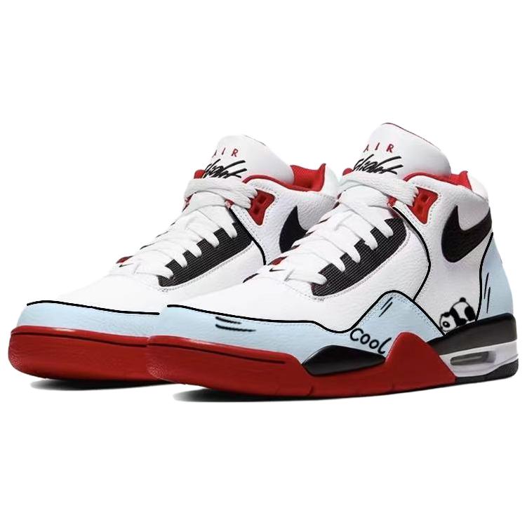 Nike Кроссовки баскетбольные мужские Mid top Vintage белые с амортизацией Flight Legacy и износостойкой подошвой — фото 4
