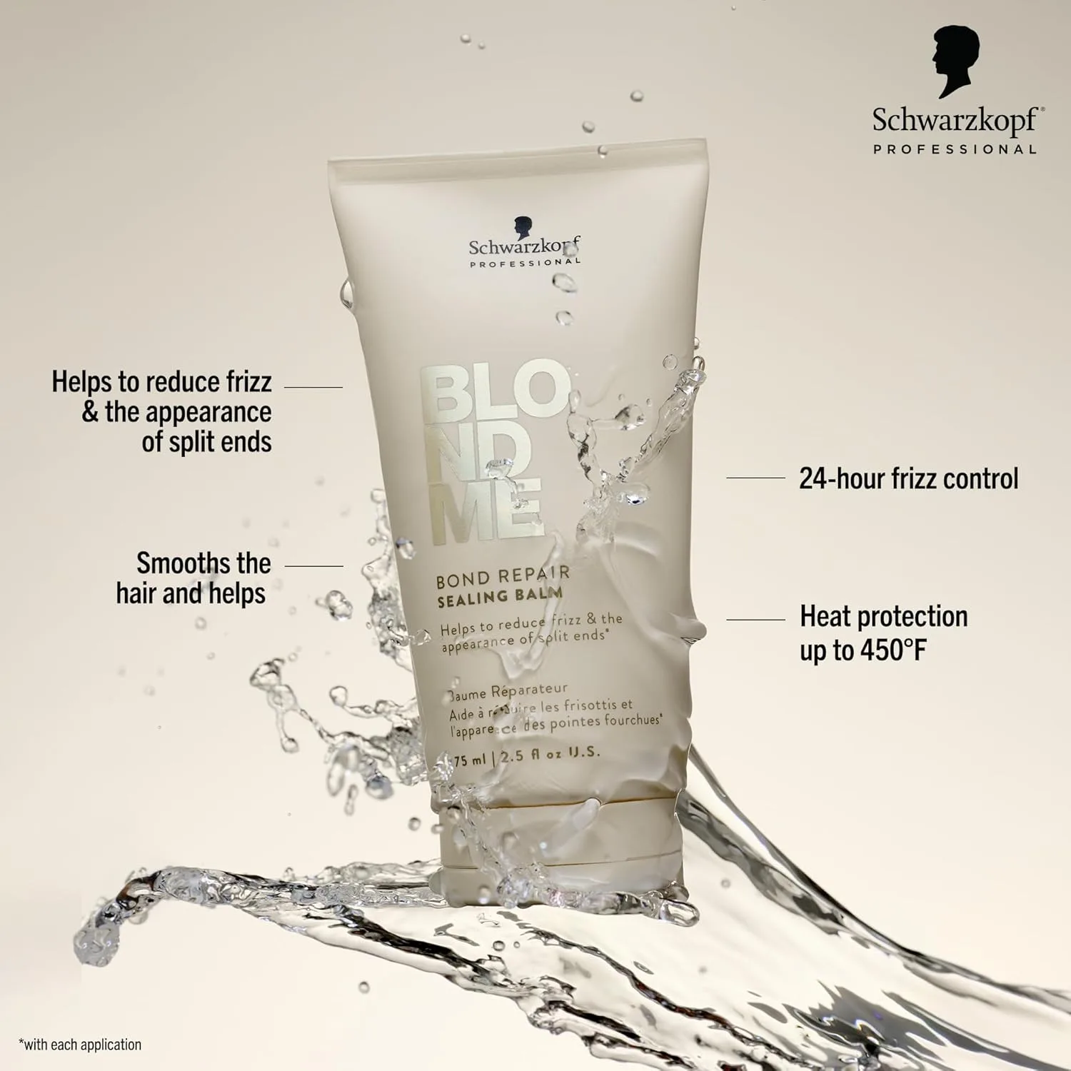 BlondMe Bond Repair Sealing Balm для блондированных волос, 74 мл: уход за секущимися кончиками, защита от укладки, для гладких и блестящих волос — фото 2