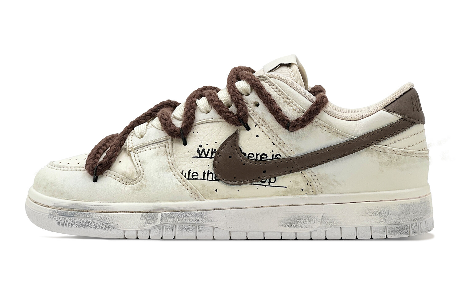 

Кроссовки Nike Dunk Skateboarding Shoes Women's Low-top Beige, коричневый