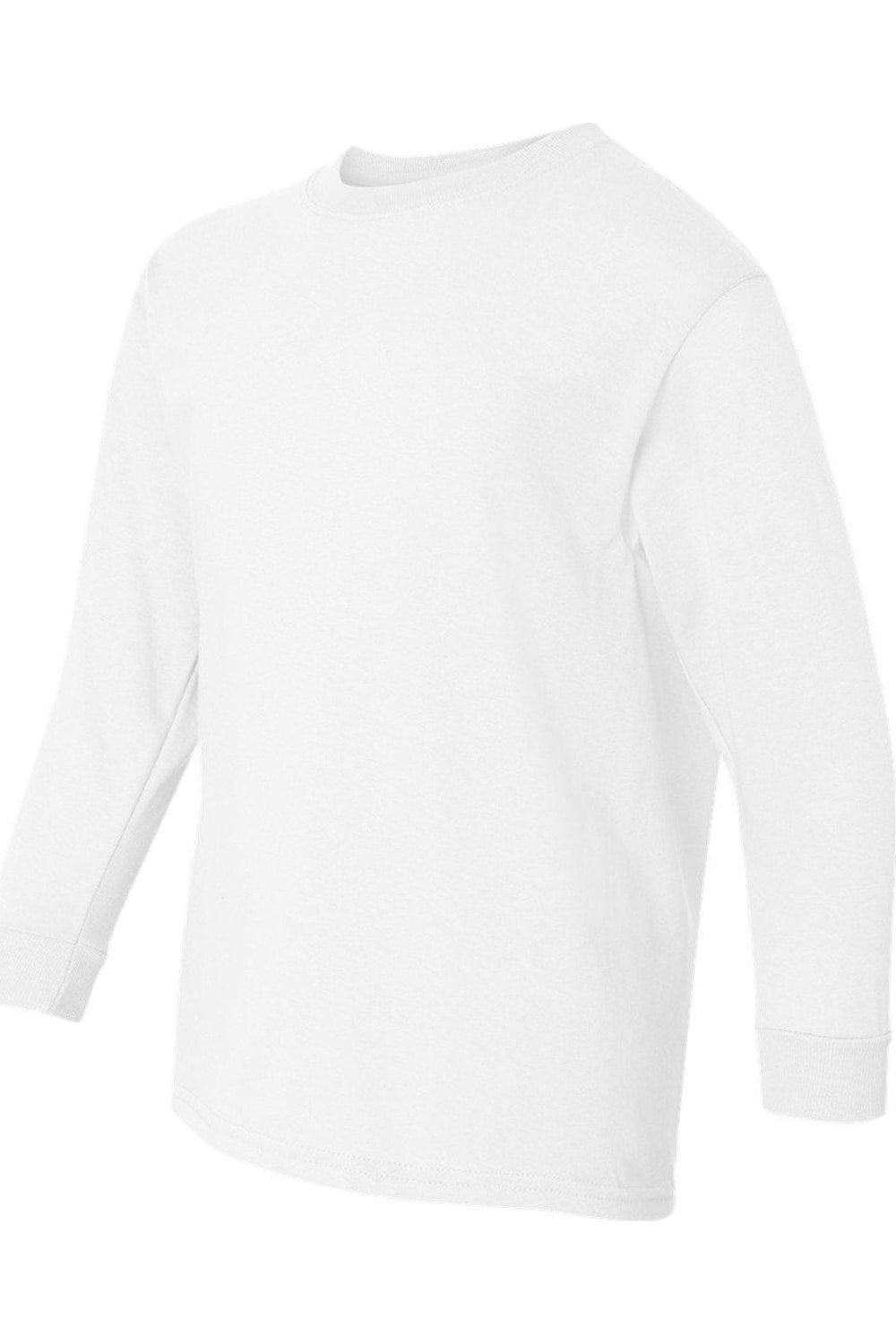 Футболка Gildan Heavy Cotton Youth с длинным рукавом, белый — фото 3