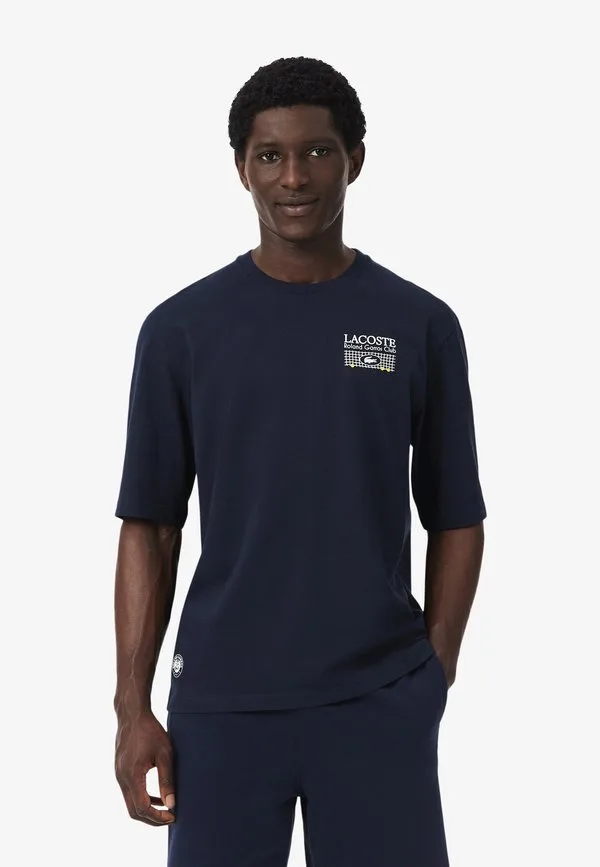 Футболка Lacoste с принтом, Круглый вырез, Bleu Nuit — фото 3