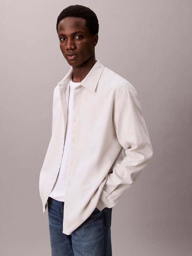 

Хлопковая рубашка Regular Fit меланж Calvin Klein, Harbor Mist