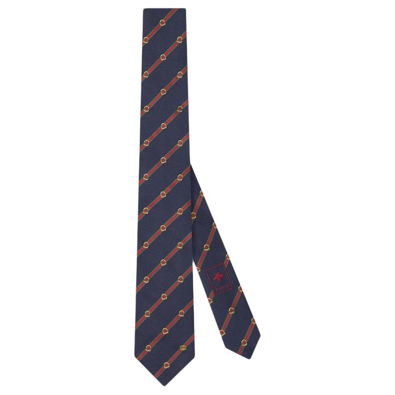 

GUCCI Шелковый галстук жаккард, Dark Blue/Red