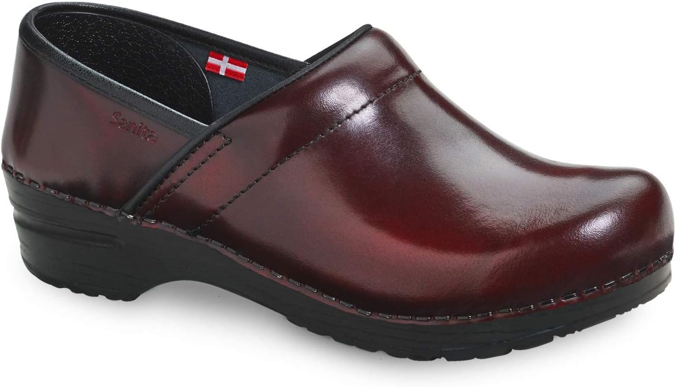 

Мужские профессиональные сабо Sanita Pro Cabrio - поддержка свода стопы, прочные, с закрытой пяткой, без застежек, Bordeaux