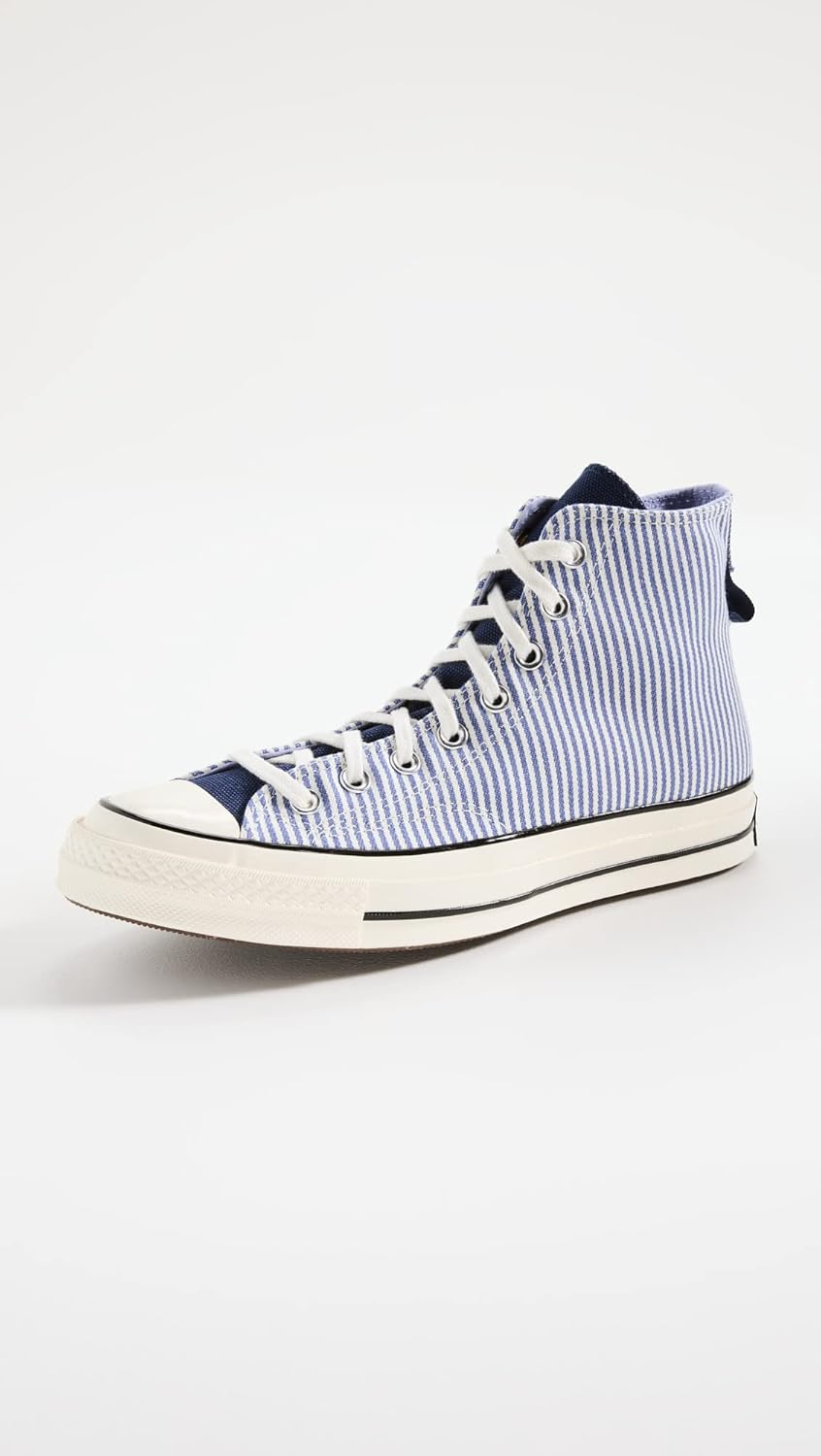 Converse мужские кроссовки Chuck 70 Hi Hickory Stripe, Washed Indigo/Egret/Black — фото 2