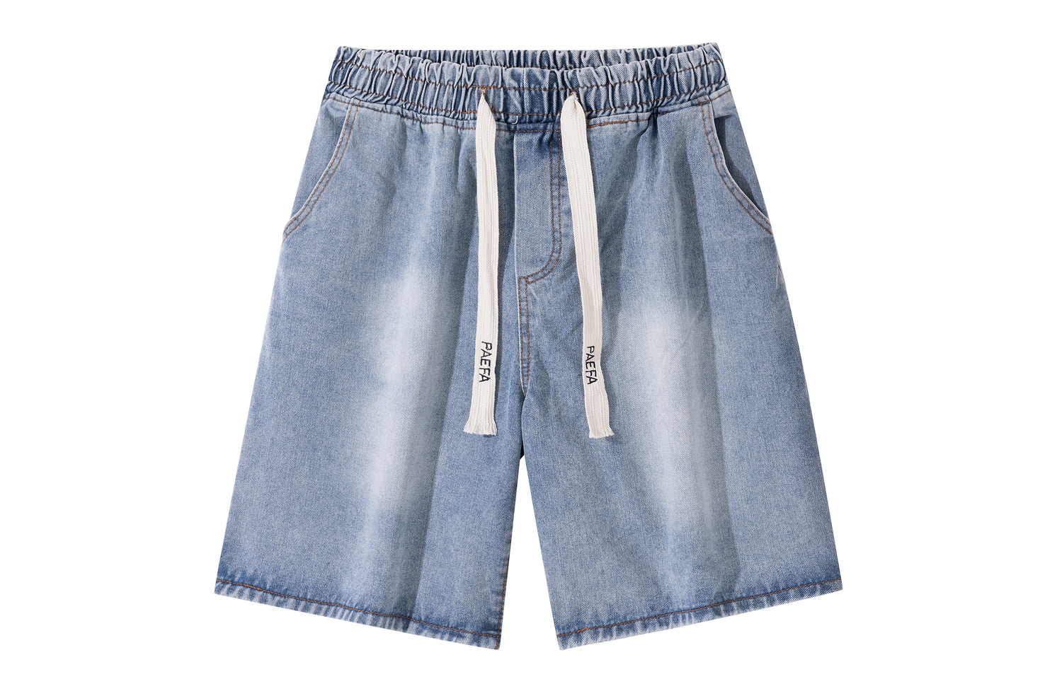 

Джинсовые шорты унисекс PAEFA, цвет желтая грязь (в комплекте с футболкой бренда)