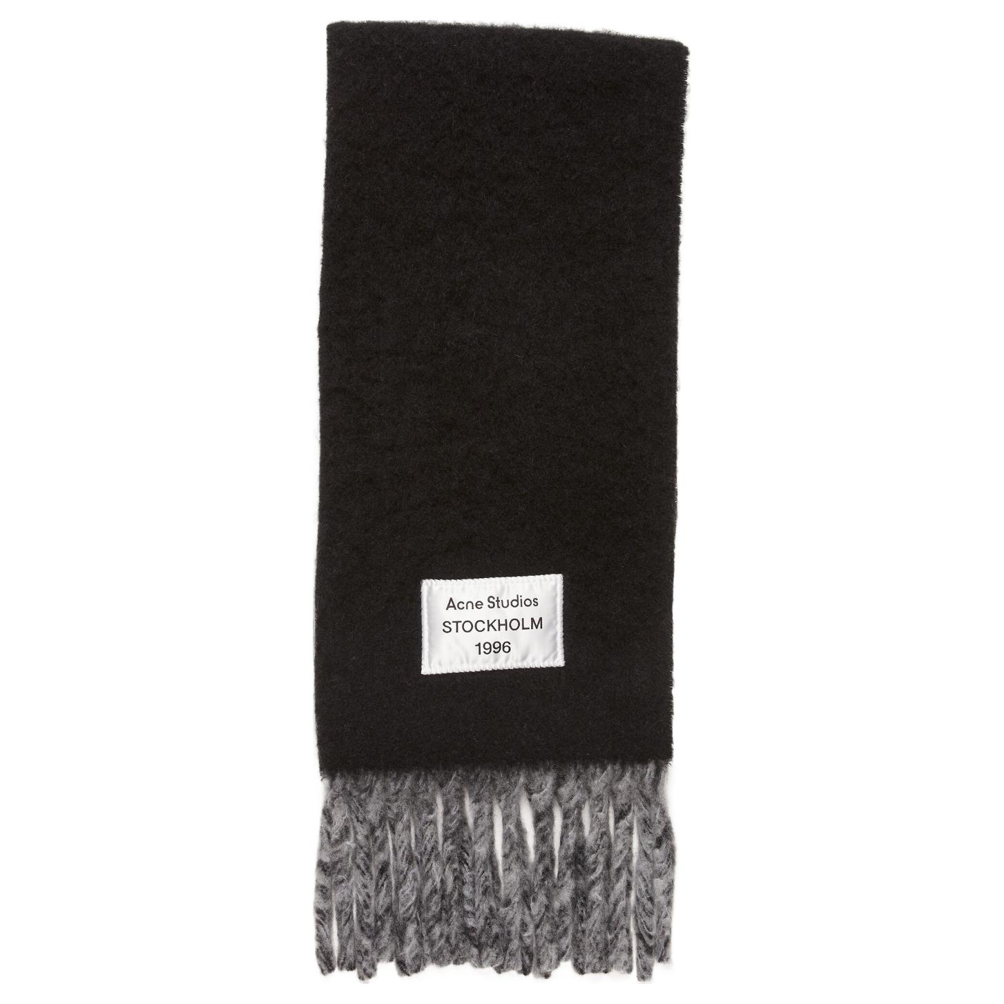 

Acne Studios Франжевый шарф с логотипом, Black