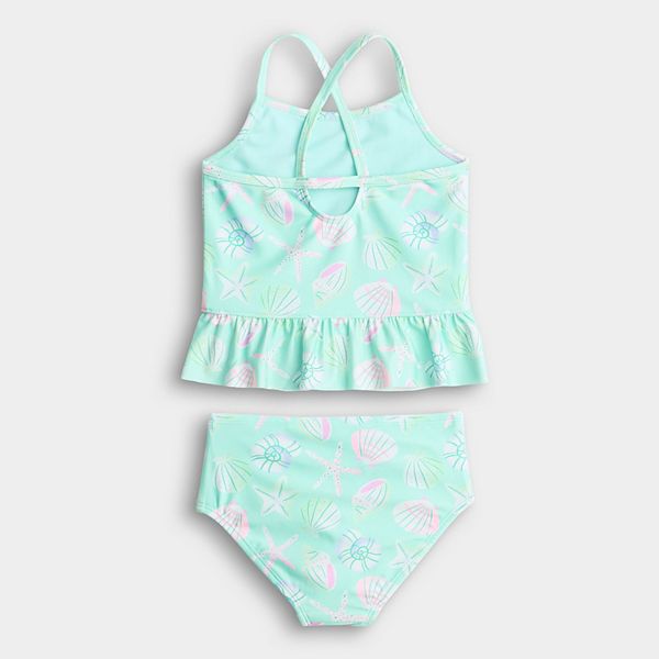 Детский купальник-танкини с баской для девочки Jumping Beans, Tropical Floral Black — фото 2