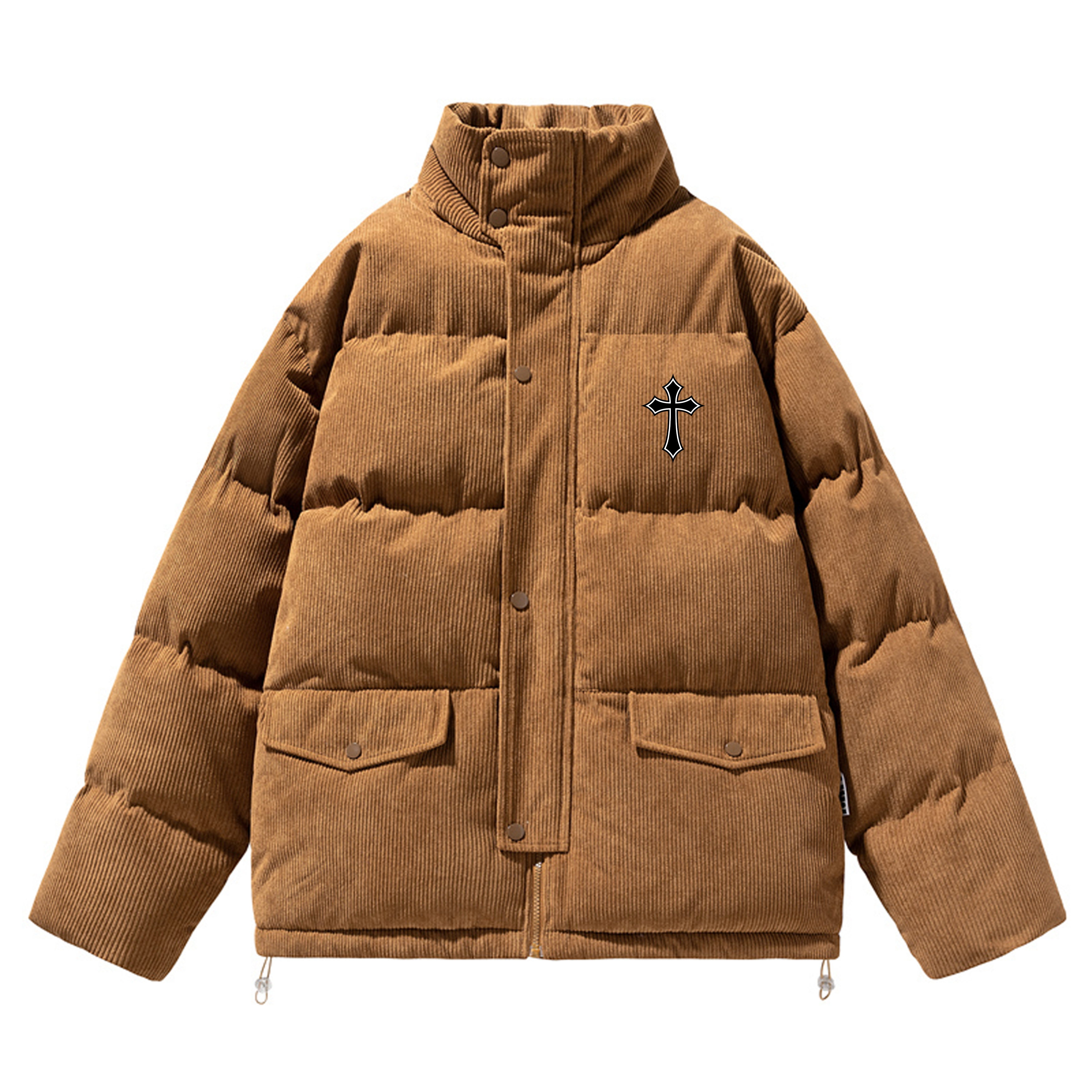 

Пуховик Unisex Stand Collar утепленный стеганый HUANQIU, coffee