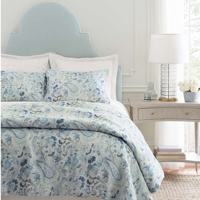 

Льняной пододеяльник Annie Selke Ines, Full Queen, синий