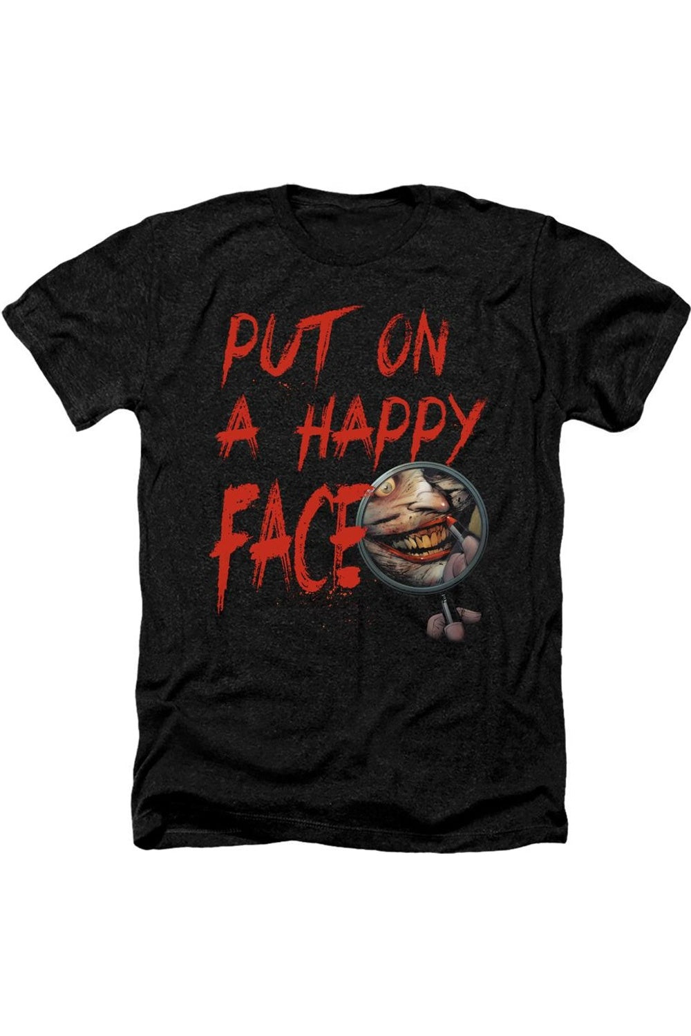 

Футболка/футболка для взрослых Batman Happy Face Heather Gildan, черный