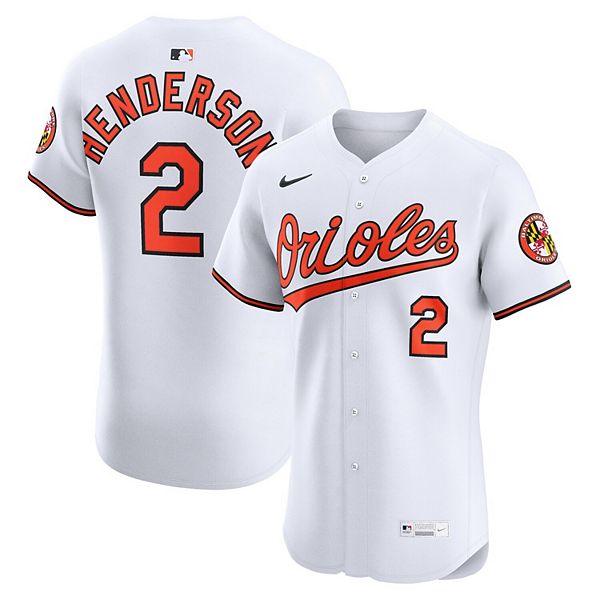 Мужская белая домашняя элитная футболка Baltimore Orioles Ганнара Хендерсона Nike — фото 2