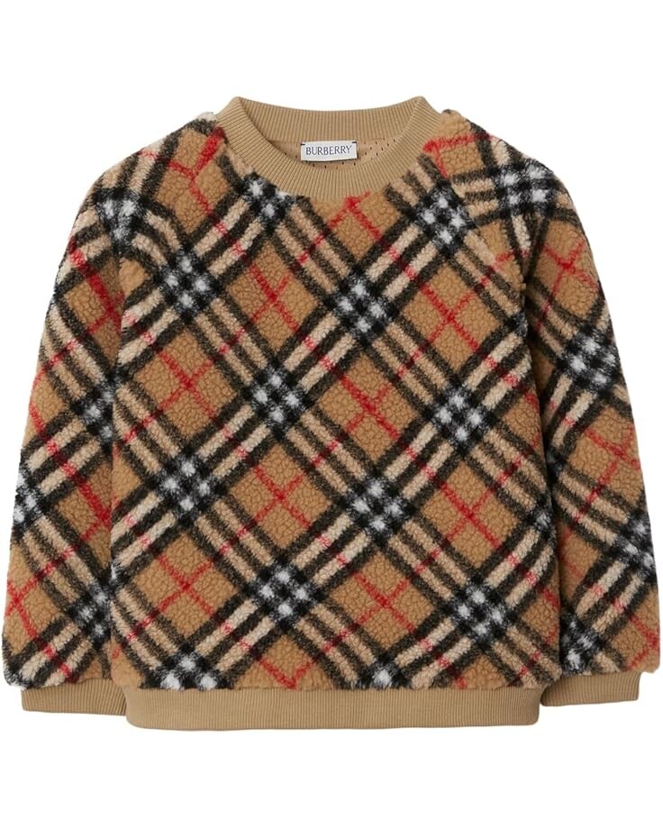 

Свитер Burberry Kids KG5 Lora Check Fleece, цвет Archive Beige Check