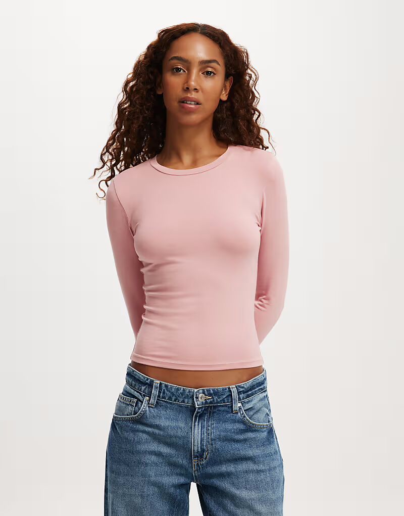 

Топ Cotton:On All day crew long sleeve in prairie pink