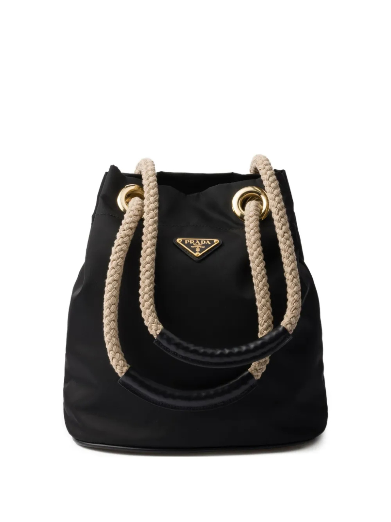 

Сумка-ведро Re-Nylon с веревочными ручками Prada, черный