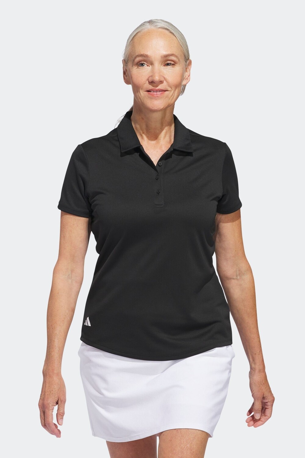 Однотонная женская рубашка-поло с короткими рукавами Adidas Golf, черный — фото 2