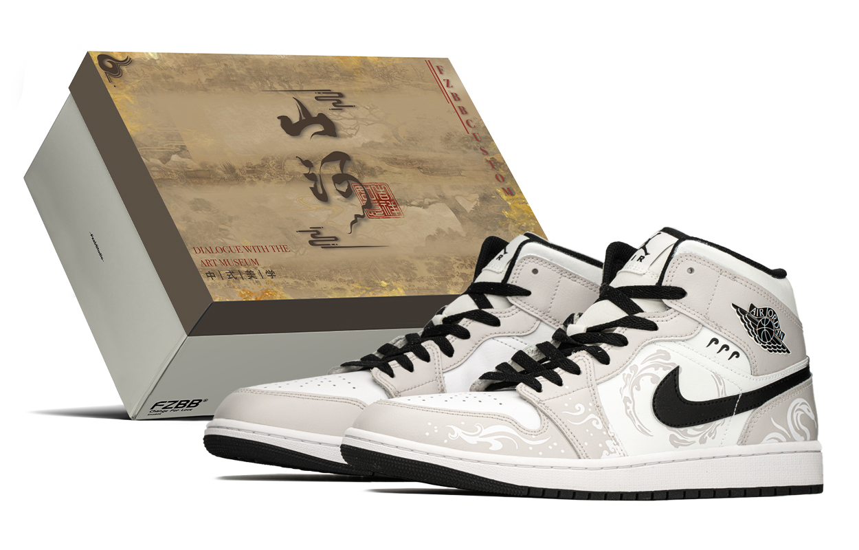 

Jordan Баскетбольные кроссовки Air 1 Cushioned, износостойкие, увеличивающие рост, среднего размера, винтажные, мужские, черные, белые, серые