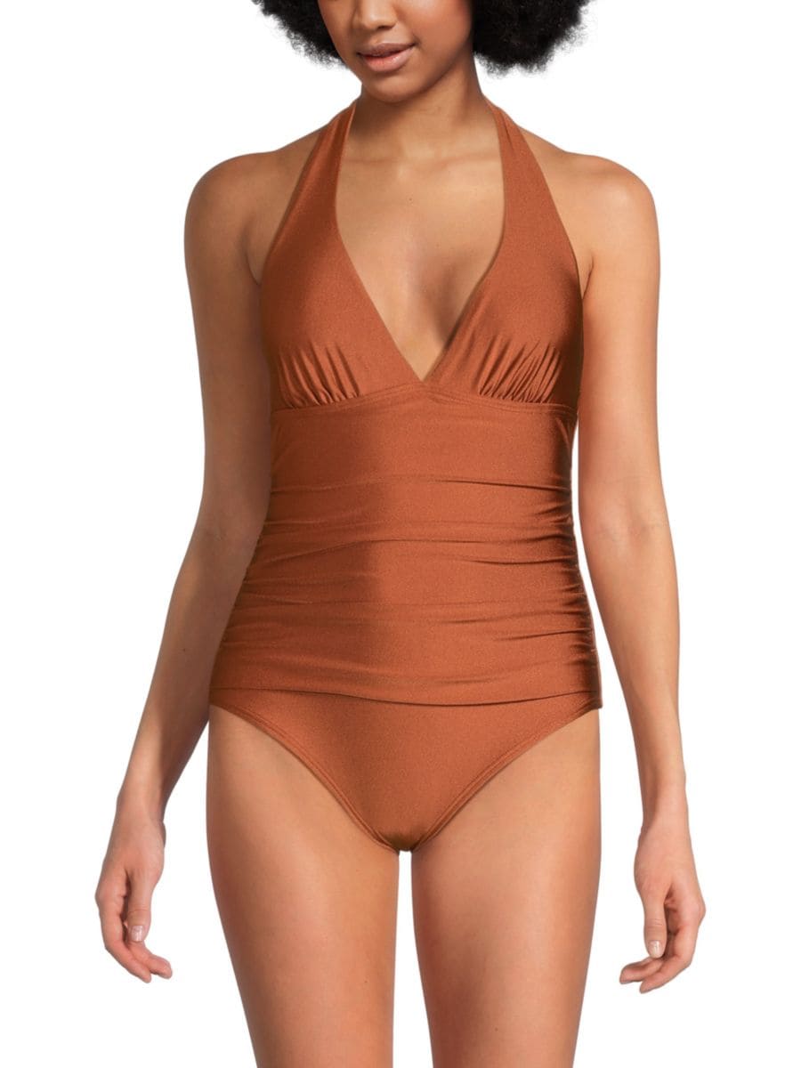 

Слитный купальник с бретелькой через шею DKNY, цвет Copper