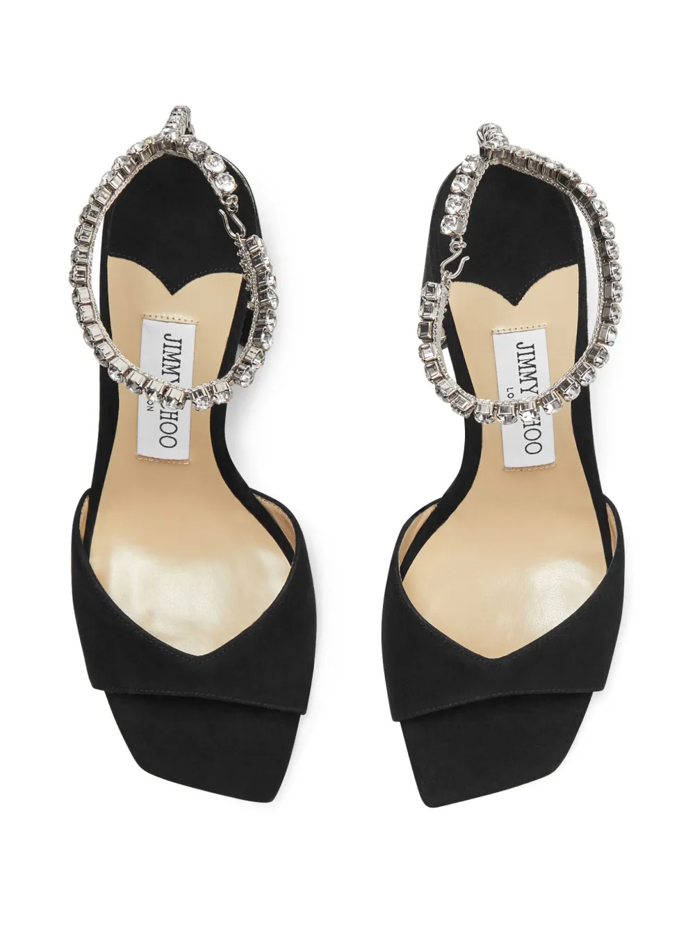 Босоножки Saeda 85 с кристаллами JIMMY CHOO, черный — фото 4