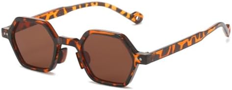 

Модные солнцезащитные очки Polygon для женщин, маленькая оправа, разноцветные, винтажные солнцезащитные очки для мужчин и женщин с защитой от УФ-излучения UV400 MTZJH, Leoaprd-brown