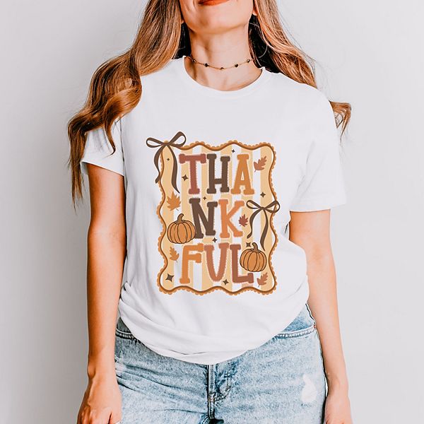 

Футболка с принтом Coquette thankful stripes Simply Sage Market, White