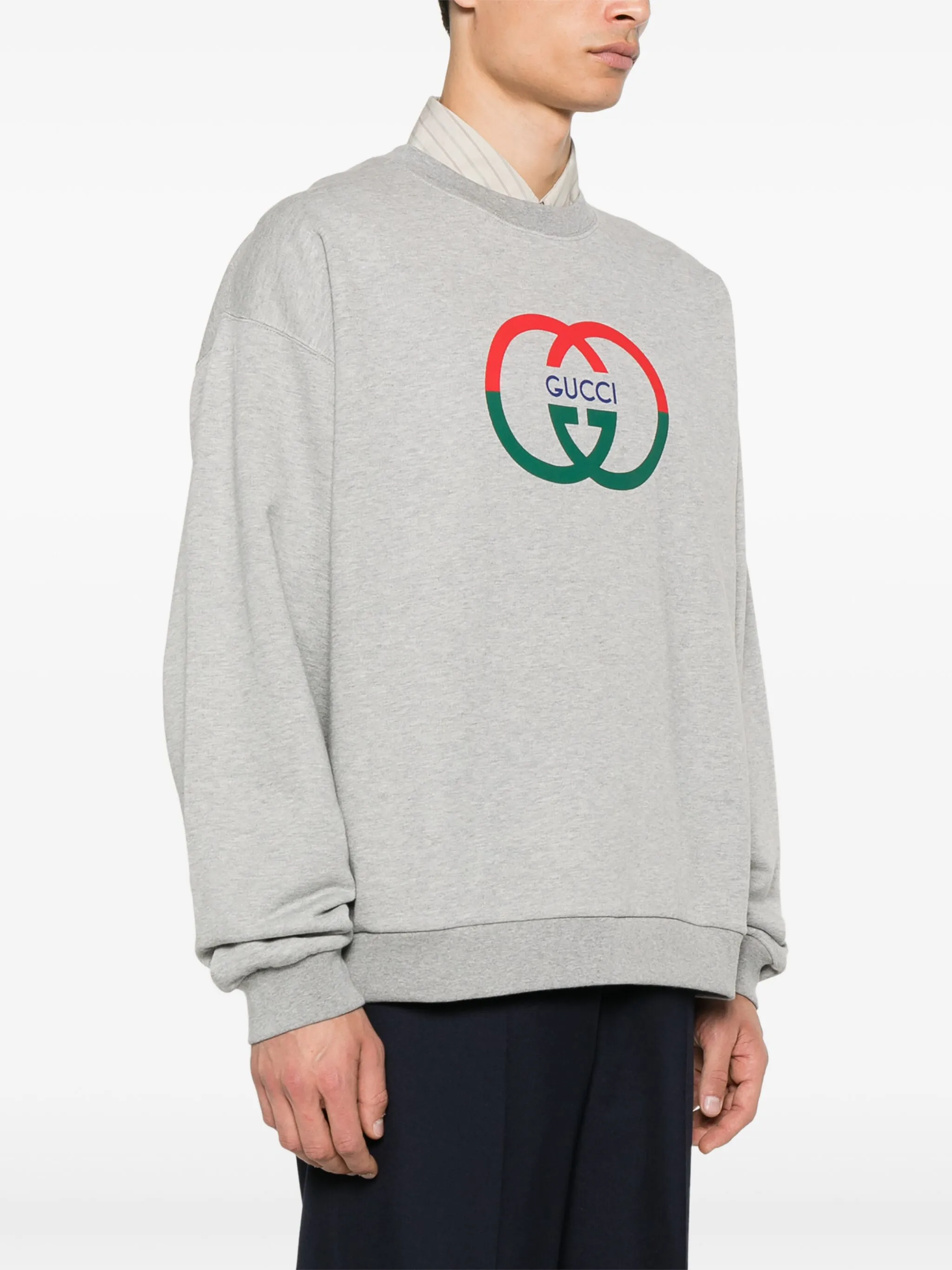 Толстовка с принтом Gucci, серый — фото 3
