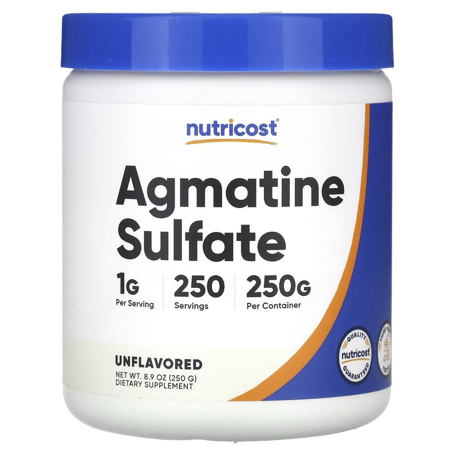 

Сульфат агматина, без вкуса, 8,9 унции (250 г) Nutricost