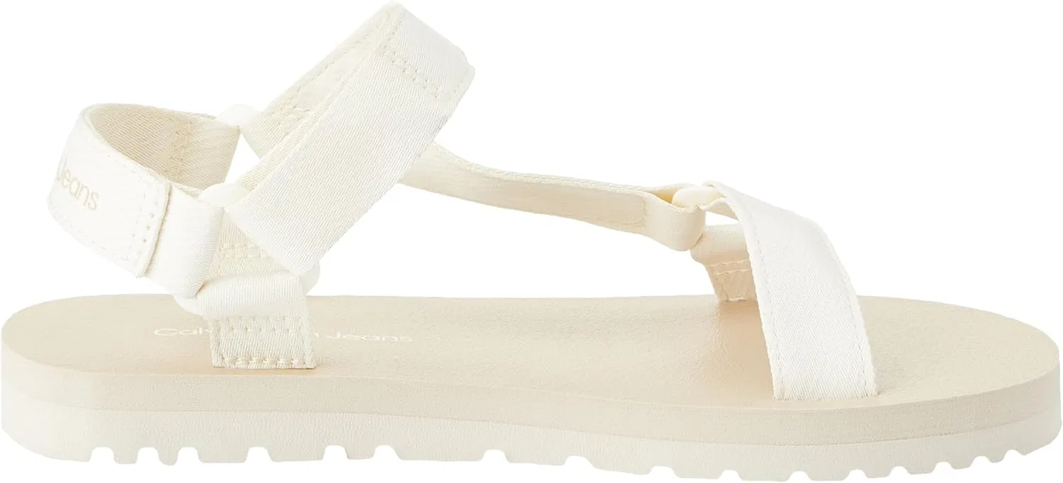 Мужские сандалии Calvin Klein на липучке, цвет BTW, Ym0ym00944, плоская подошва, Beige Creamy White Eggshell — фото 4
